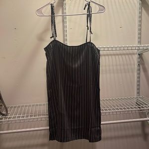 Black and white striped dress